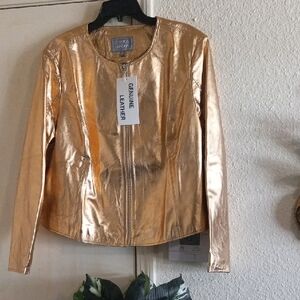 Genuine Leather Gold Jacket size 20W